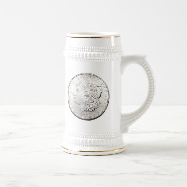 MORGAN SILVER DOLLAR BEER STEIN (Right)