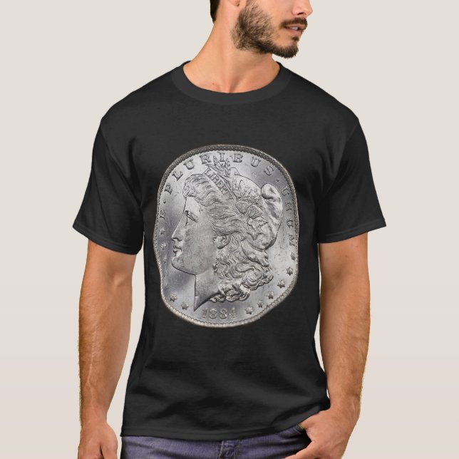 Morgan Silver Dollar Coin Collecting T-Shirt (Front)