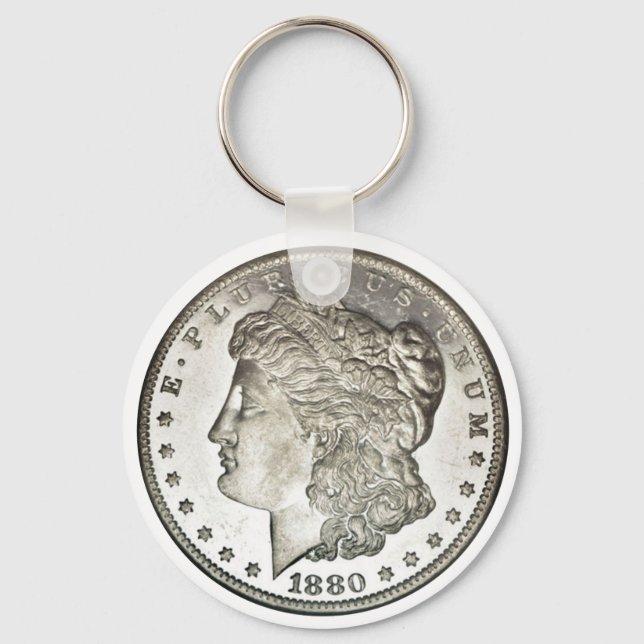 Morgan Silver Dollar Image on Keychain (Front)