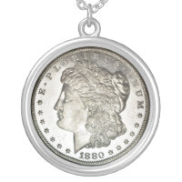 Morgan Silver Dollar Image on Necklace