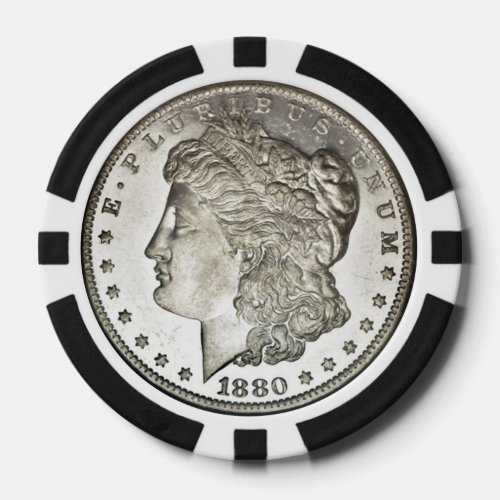 Morgan Silver Dollar Image on Poker Chips