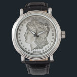Morgan Silver Dollar Image on Watch Face<br><div class="desc">Celebrate the Morgan Silver Dollar with this handsome image of the classic coin on your watch face.!!</div>