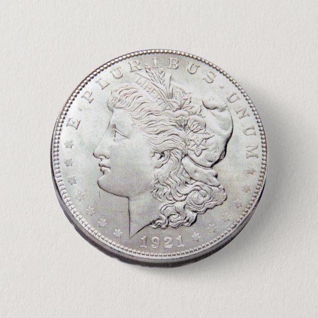 MORGAN SILVER DOLLAR PINBACK BUTTON (Front)