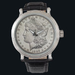 Morgan Silver Dollar  Watch<br><div class="desc">This watch features a "Morgan Silver Dollar".  This item make a great gift for any numismatist.  This beautiful vintage coin will catch many people's eye.    By 1Bizchoice (rights reserved).</div>