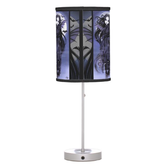 Morgan Vampire Moon Gothic Bat Fairy Table Lamp (Back)