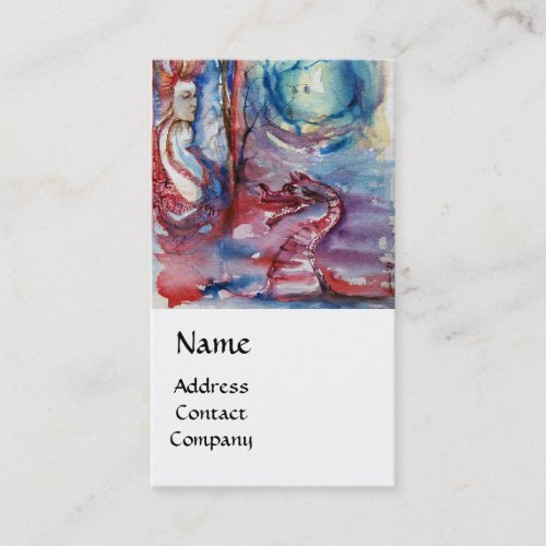 MORGANA  AND DRAGON OF LAKE  Floral Swirls Business Card