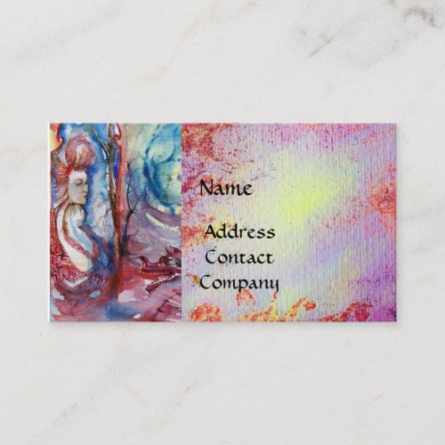 MORGANA AND DRAGON OF LAKE Pink Floral Swirls Business Card