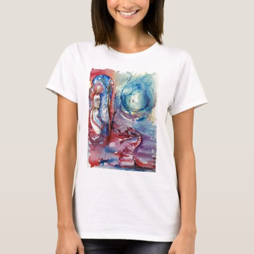 MORGANA LE FAY AND DRAGON OF THE LAKE  Watercolor  T_Shirt