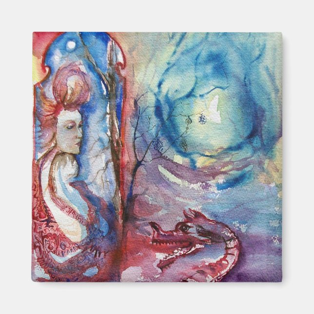 MORGANA / Magic and Mystery ,Pink Blue Fantasy Magnet (Front)