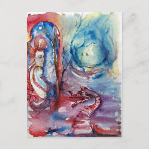 MORGANA / Magic and Mystery ,Pink Blue Fantasy Postcard