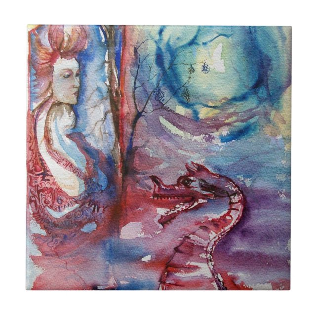 MORGANA / Magic and Mystery ,Pink Blue Fantasy Tile (Front)