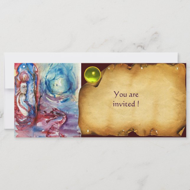 MORGANA , parchment gem Invitation (Front)