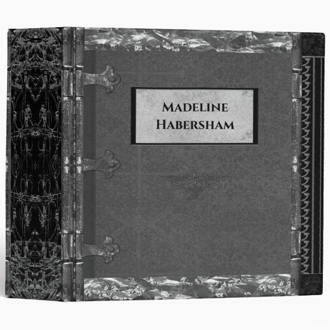 Morganstyne Old World Gothic Monogram  3 Ring Binder (Front/Spine)