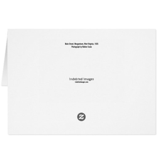 Morgantown West Virginia by Walker Evans Card (Back Horizontal)