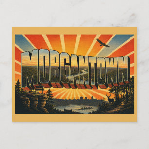 Morgantown WV River Overlook Forest Art Postcard
