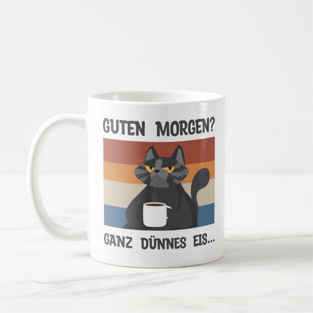 Morgenmuffel Gift for Coffee Lovers Cat Coffee Mug (Left)