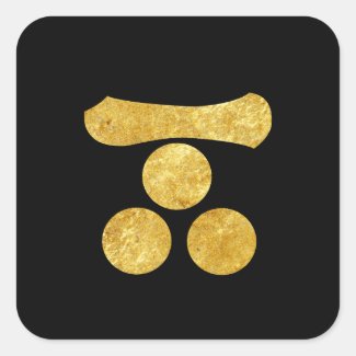 Mori Mon Japanese samurai clan faux gold on black