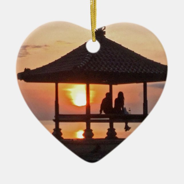 Moring in Bali Island Ceramic Ornament (Front)