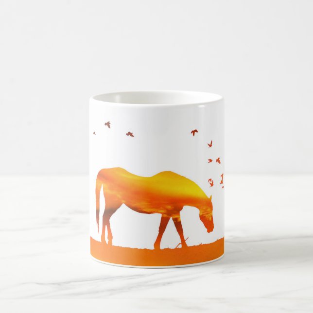 Moring Sunrise Abstract Horse Coffee Cup (Center)