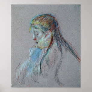 Morisot - Girl With Long Hair 1890 Poster