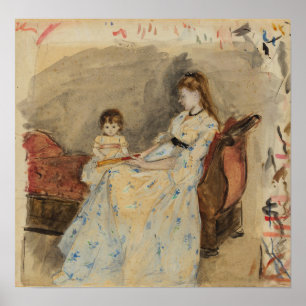 Morisot - Madame Pontillon Daughter On A Settee Poster