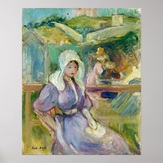 Morisot - On The Beach At Portrieux 1894 Poster (Front)