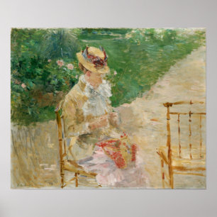 Morisot - Young Woman Sewing In The Garden 1883 Poster
