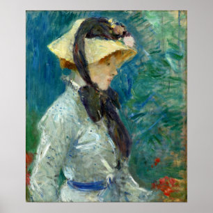 Morisot - Young Woman With A Straw Hat Poster