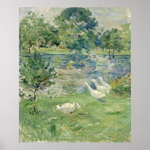Morisot's Girl in a Boat with Geese Poster
