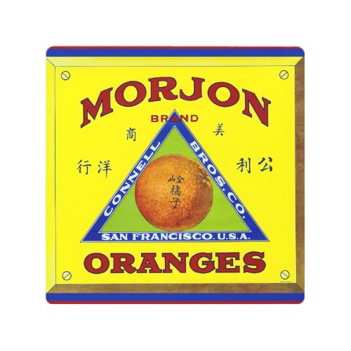 Morjon Oranges packing label Metal Print