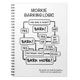 Morkie Barking Flow Chart Notebook