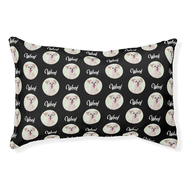 Morkie Black Pet Bed Round Image (Front)