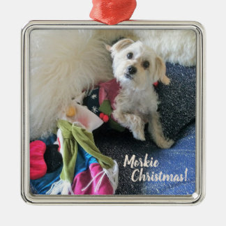 Morkie Christmas Stocking Premium Ornament