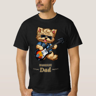 Morkie Dad Rock Star Guitar Dog Gift T-Shirt