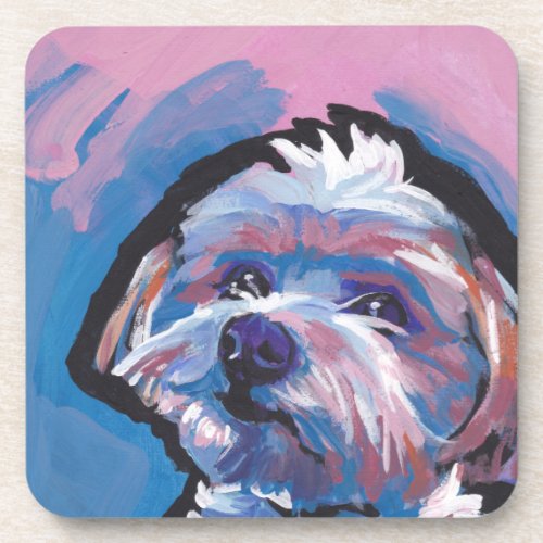 morkie designer breed pop dog art coaster