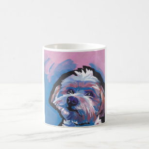 MORKIE Maltese Yorkie ** Int/'l Dog Postage Stamp Art ** Great Gift Idea **