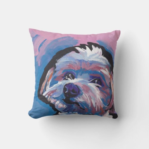 morkie designer breed pop dog art throw pillow