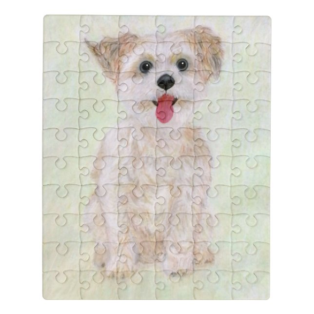 Morkie Dog Acrylic Puzzle With Tin Box (Puzzle Vertical)