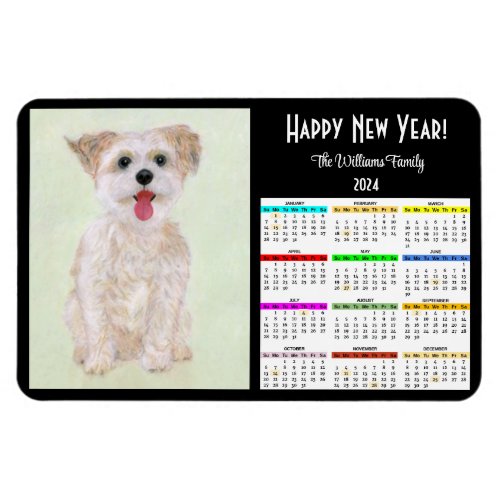 Morkie Dog Calendar Photo Magnet