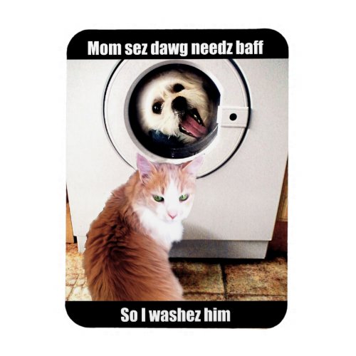 Morkie Dog Cat Meme Funny Humor Flexible Magnet