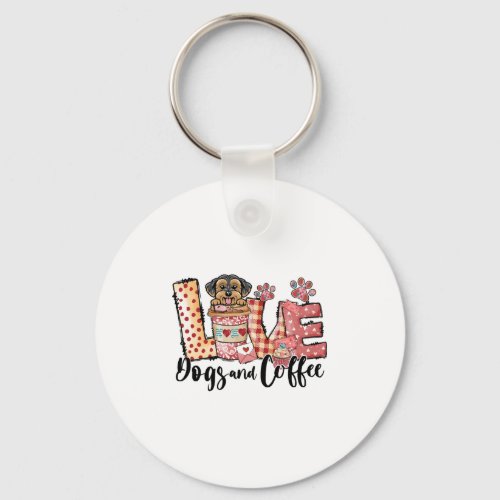 Morkie Dog Coffee Lover Dog Mom Valentines Day Keychain