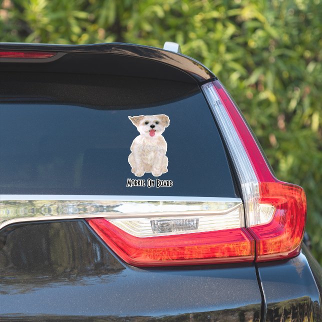 Morkie Dog Custom Cut Sticker (Car Side)