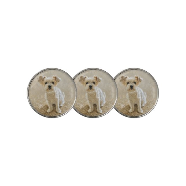 Morkie Dog Golf Ball Markers (3 Up)