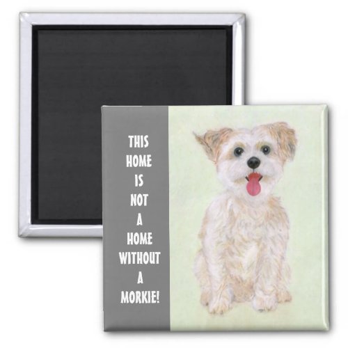 Morkie Dog Magnet With Text