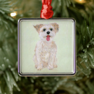 Morkie Dog Premium Square Ornament