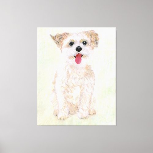Morkie Dog Premium Wrapped Canvas Print