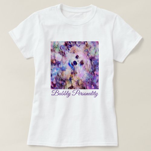 Morkie Dog Puppy Cute Bubbles Purple T Shirt T_Shirt