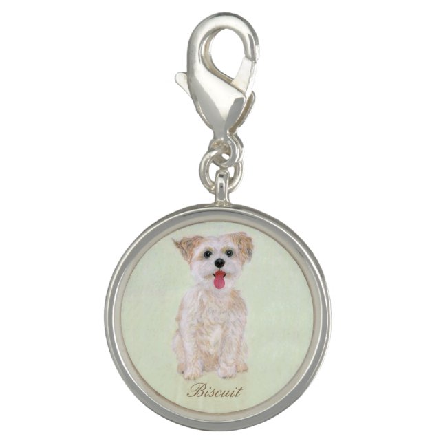 Morkie Dog Square Charm (Front)