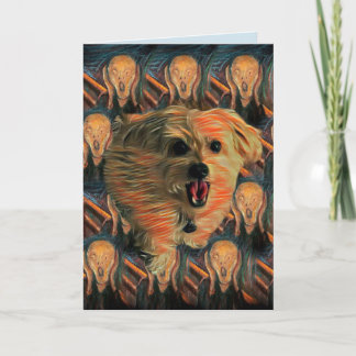 Morkie Dog "The Scream" Funny 50 Birthday Card