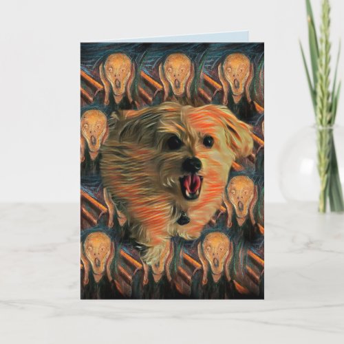 Morkie Dog The Scream Funny 50 Birthday Card